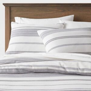 Threshold -  Duvet Cover Set Cotton Striped Lightweig White/Navy
